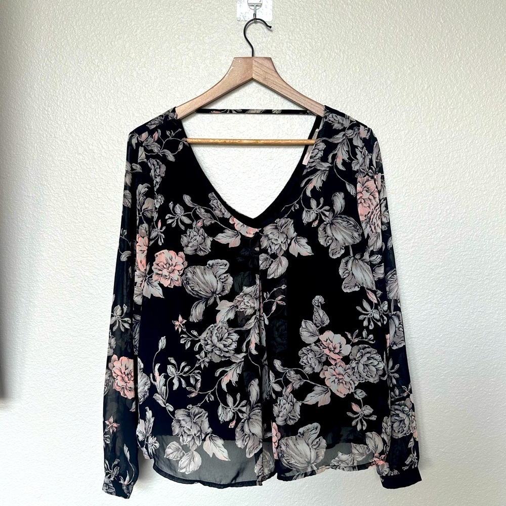 Forever 21 Flowy Floral Long Sleeve Top – Size M | VGUC